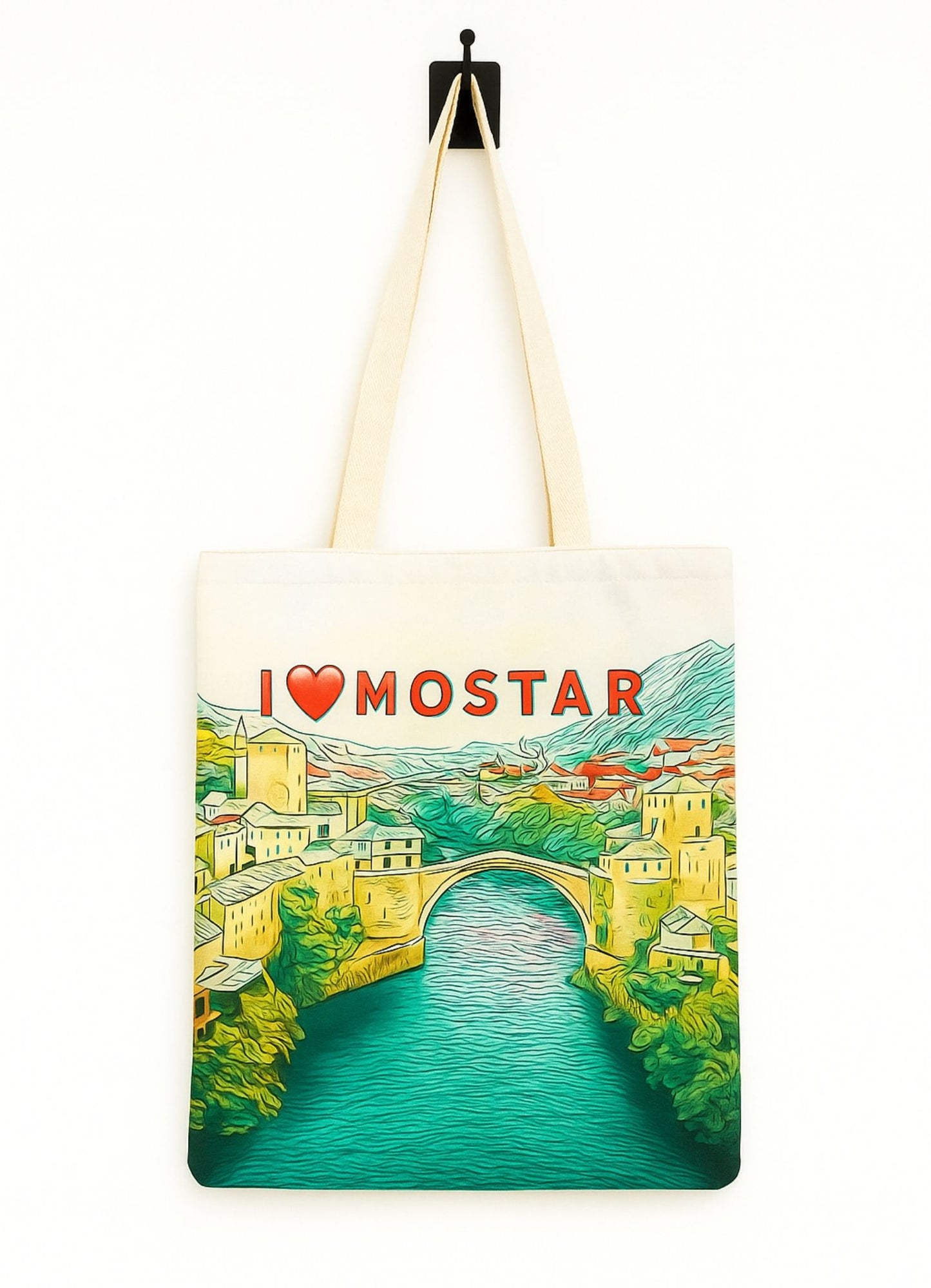 Mostar Tasarımlı Süblimasyonlu Bez Çanta