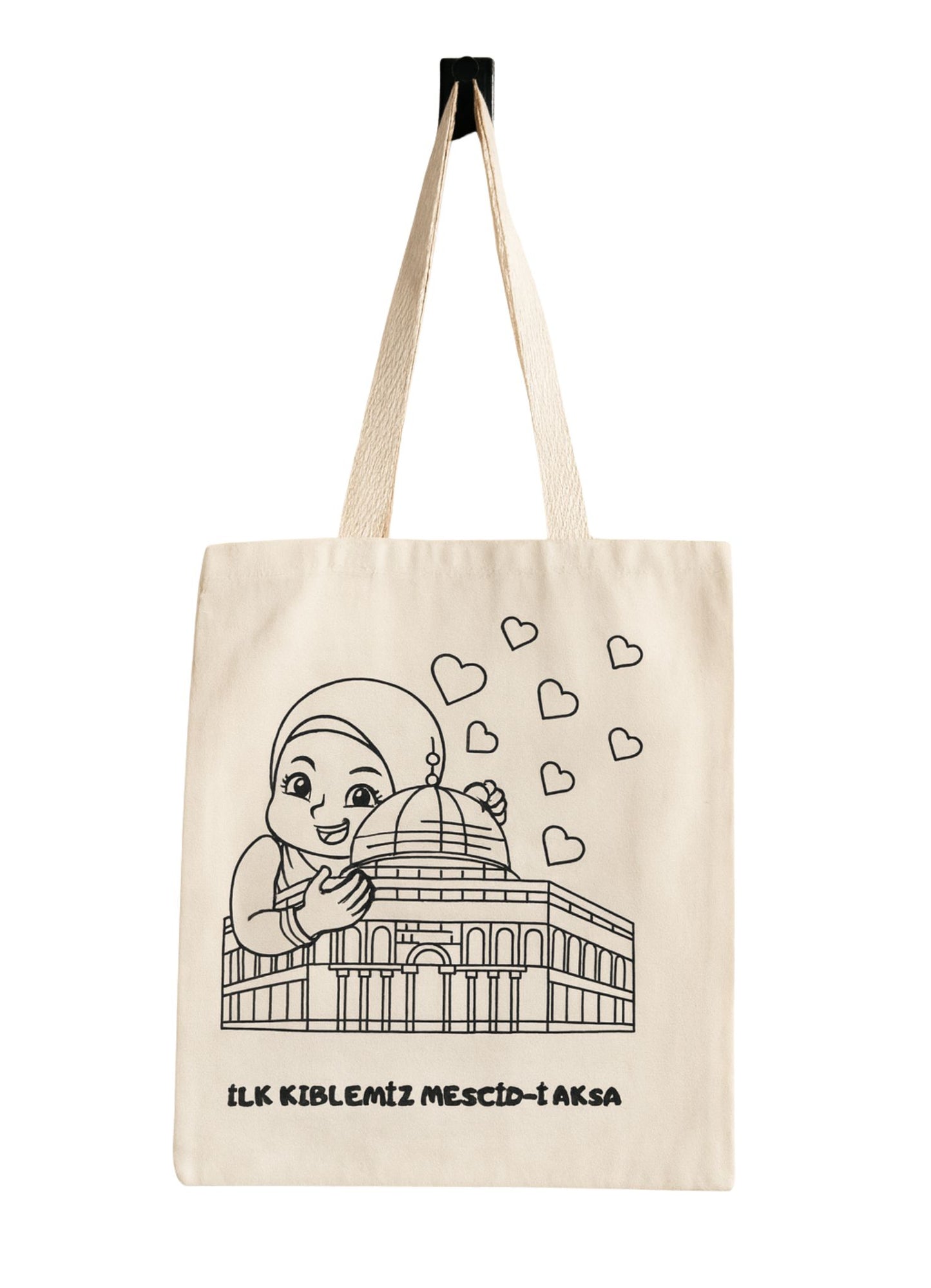İlk Kıblemiz Mescid-i Aksa Boyama Bez Çanta | Çocuklar İçin Eğlenceli & Yaratıcı – JESTBAG