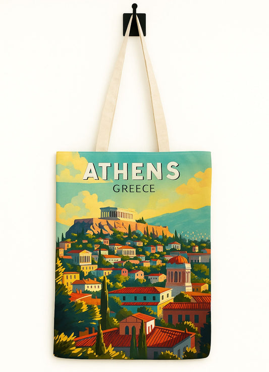 Athens Tasarımlı Süblimasyonlu Bez Çanta