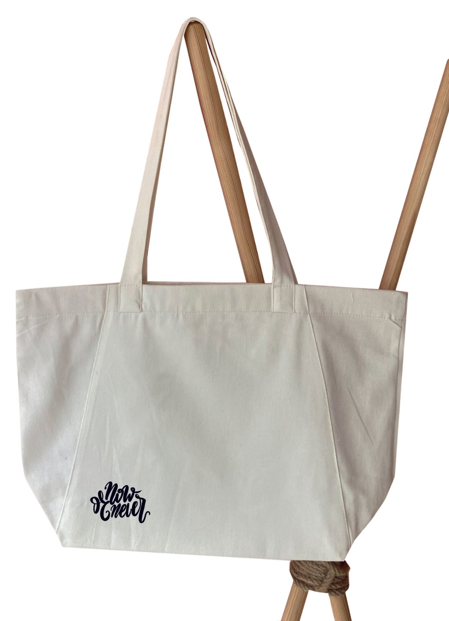 Now Or Never Baskılı Gabardin Çanta 45×30 | JESTBAG Bez Çanta