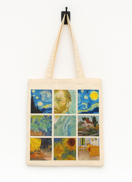 Van Gogh Tasarımlı Süblimasyonlu Bez Çanta